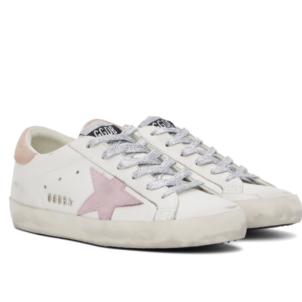 Golden Goose Superstar Sneaker White, Pink, Silver NIB women